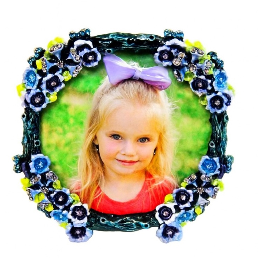 Crystal accent JBS Collection Hand painted Photo Frame Picture Holder